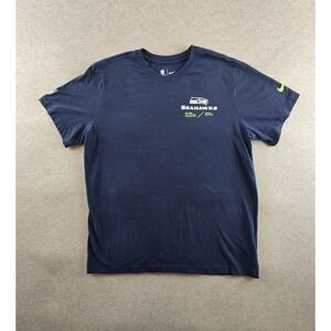 Seattle‎ Seahawks Shirt Mens Large Blue NFL Football Dri-Fit Tee Nike Seattle